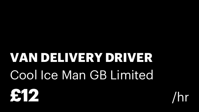 VAN DELIVERY DRIVER