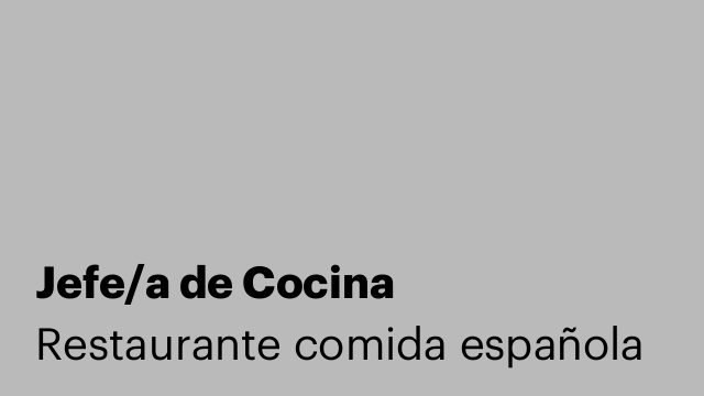 Jefe/a de Cocina