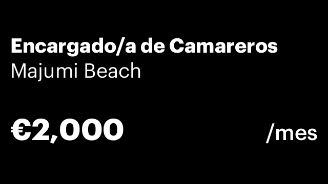 Encargado/a de Camareros
