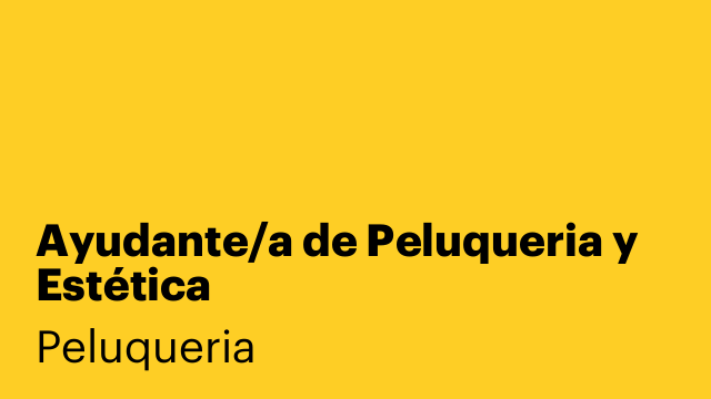 Ayudante/a de Peluqueria y Estética