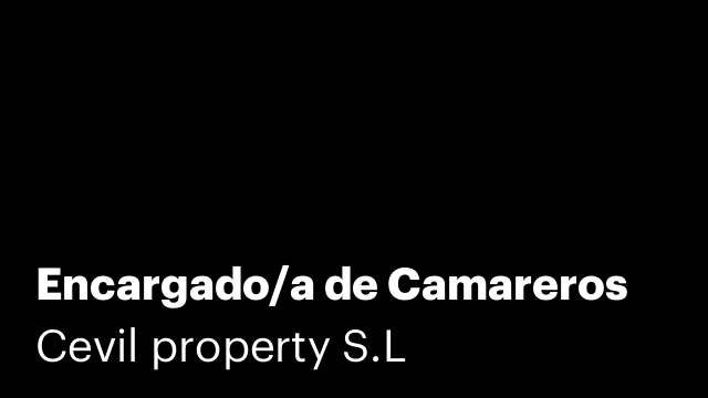 Encargado/a de Camareros