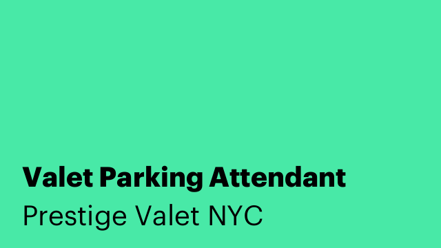 Valet Parking Attendant