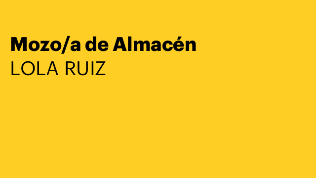 Mozo/a de Almacén