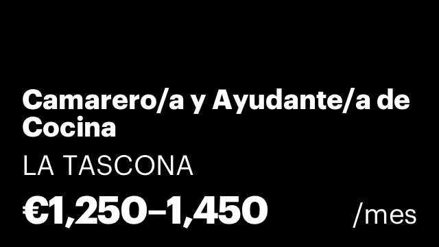 Camarero/a y Ayudante/a de Cocina