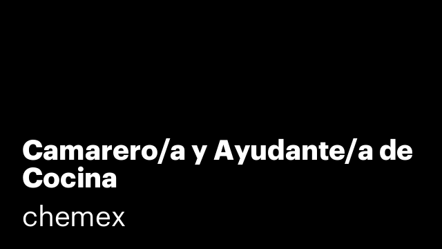 Camarero/a y Ayudante/a de Cocina