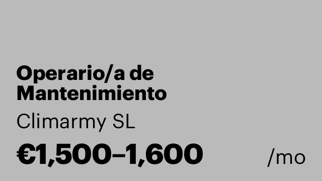 Operario/a de Mantenimiento