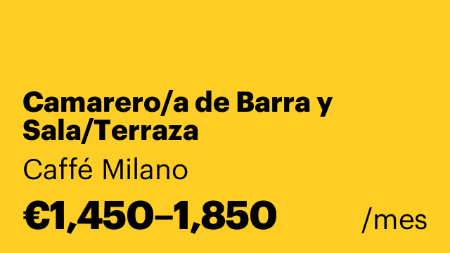 Camarero/a de Barra y Sala/Terraza
