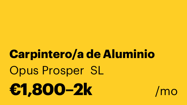 Carpintero/a de Aluminio