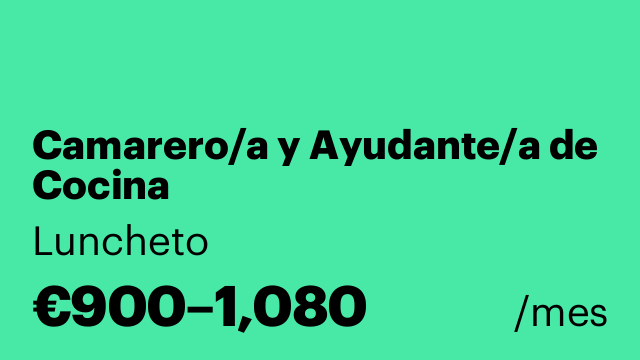 Camarero/a y Ayudante/a de Cocina