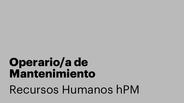 Operario/a de Mantenimiento