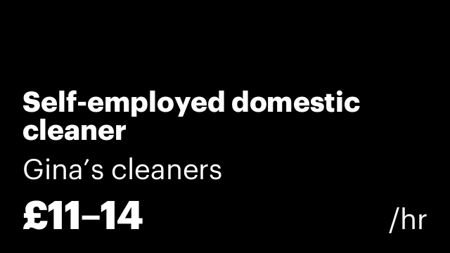 Self-employed domestic cleaner