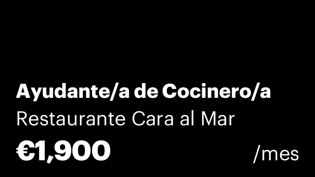 Ayudante/a de Cocinero/a