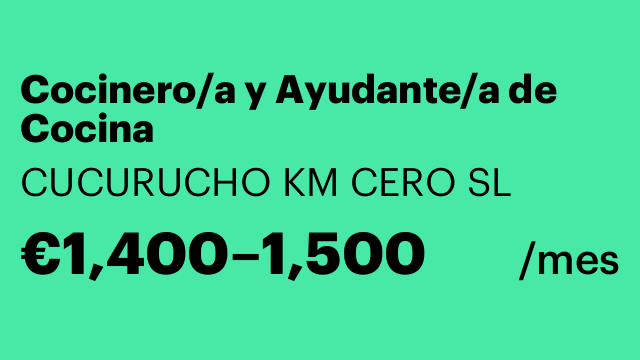 Cocinero/a y Ayudante/a de Cocina