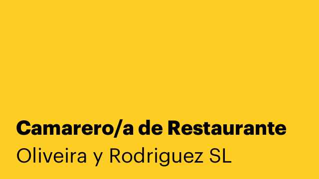 Camarero/a de Restaurante