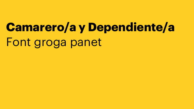 Camarero/a y Dependiente/a
