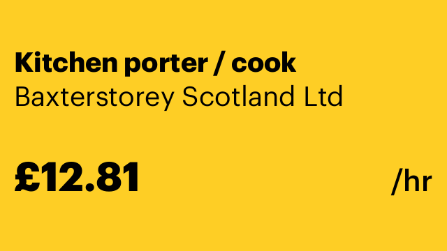 Kitchen porter / cook