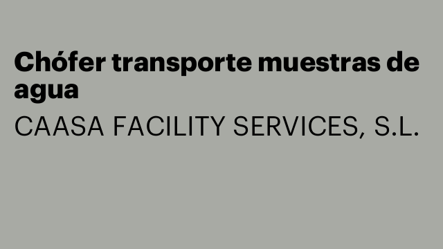 Chófer transporte muestras de agua