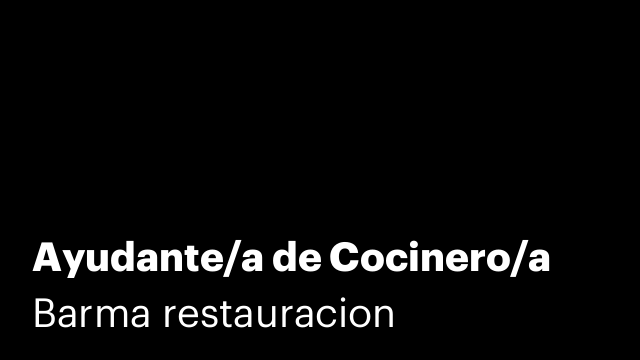 Ayudante/a de Cocinero/a