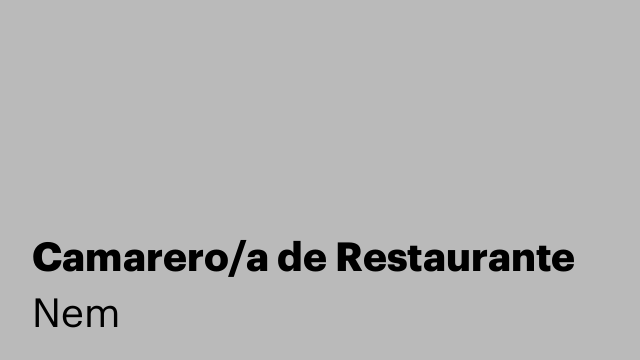 Camarero/a de Restaurante
