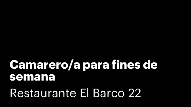 Camarero/a para fines de semana
