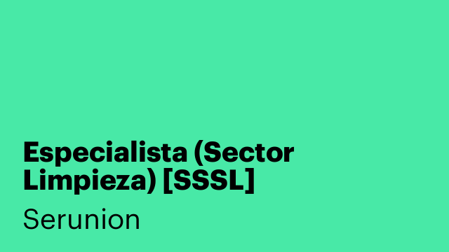 Especialista (Sector Limpieza) [SSSL]