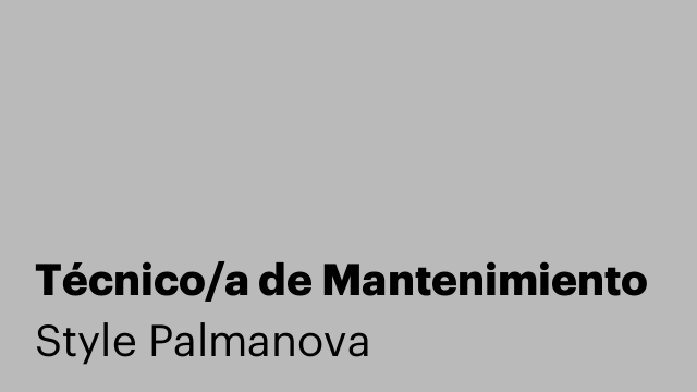 Técnico/a de Mantenimiento