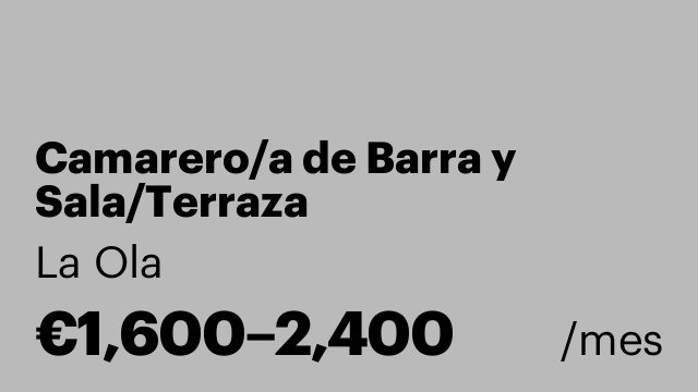 Camarero/a de Barra y Sala/Terraza