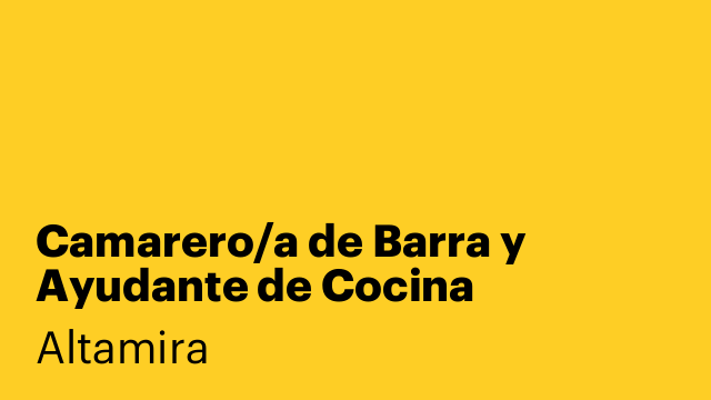 Camarero/a de Barra y Ayudante de Cocina