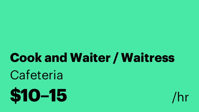 Cook and Waiter / Waitress