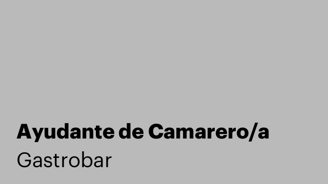 Ayudante de Camarero/a