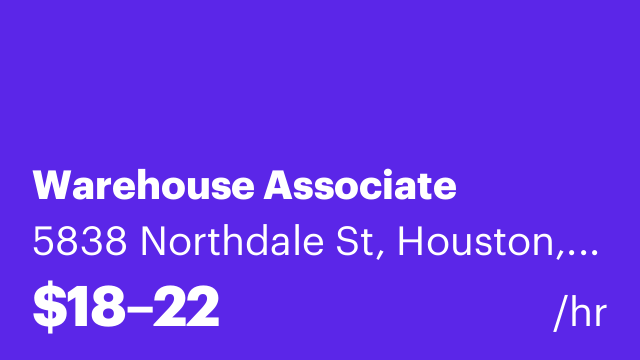 Warehouse Associate