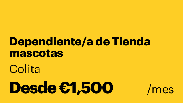 Dependiente/a de Tienda mascotas