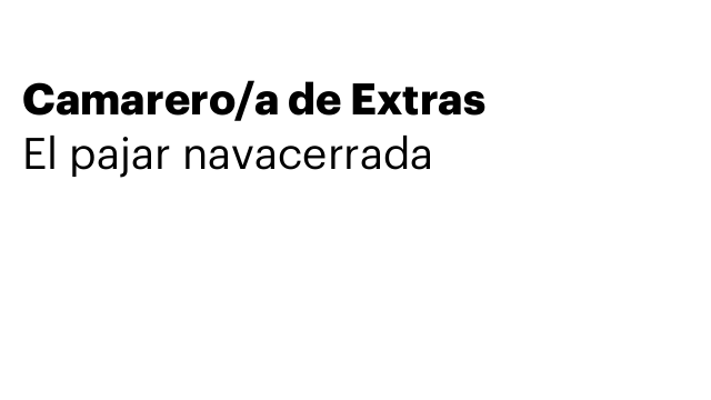 Camarero/a de Extras