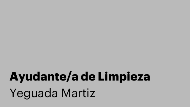 Ayudante/a de Limpieza