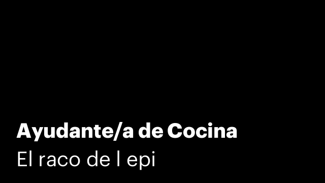 Ayudante/a de Cocina