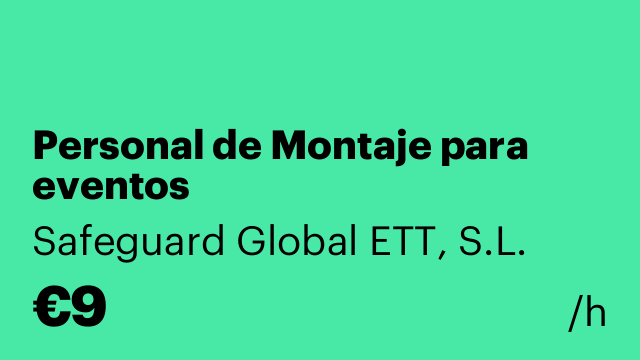 Personal de Montaje para eventos
