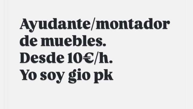 Ayudante/a Montador de Muebles