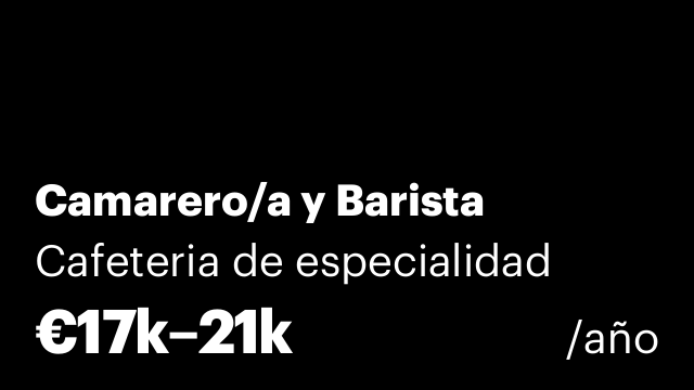 Camarero/a y Barista