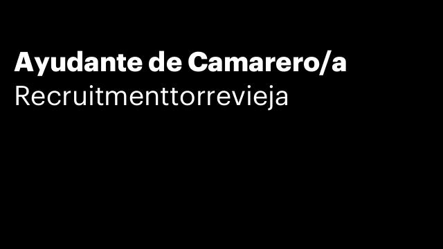 Ayudante de Camarero/a