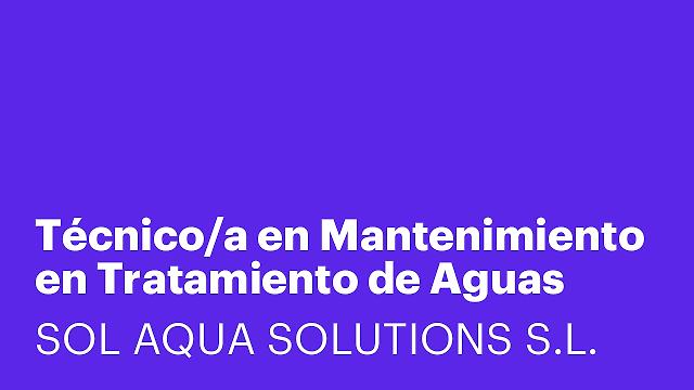 Técnico/a en Mantenimiento en Tratamiento de Aguas
