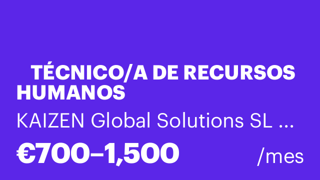📢 TÉCNICO/A DE RECURSOS HUMANOS