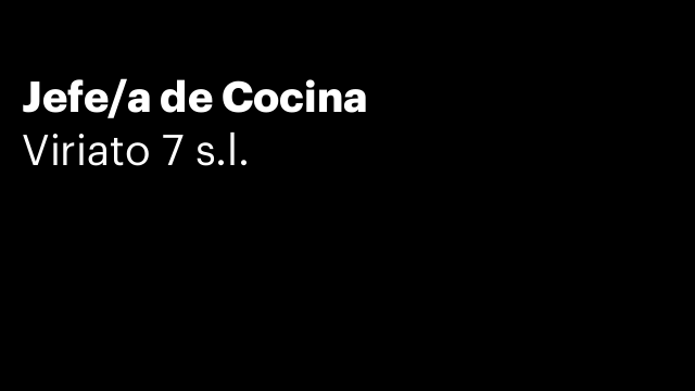 Jefe/a de Cocina