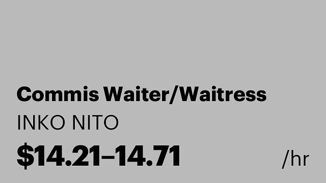 Commis Waiter/Waitress