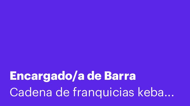 Encargado/a de Barra