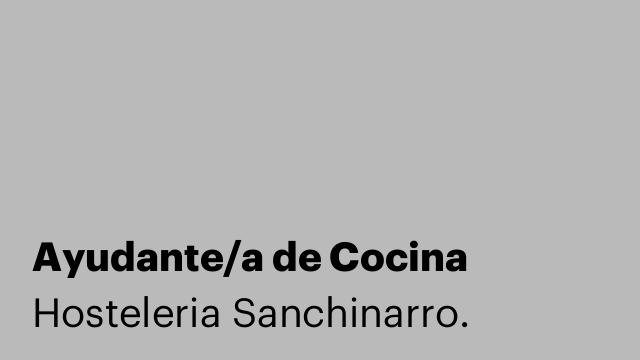 Ayudante/a de Cocina