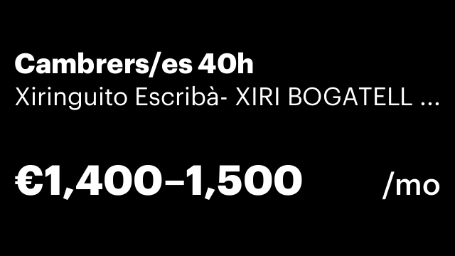 Cambrers/es 40h