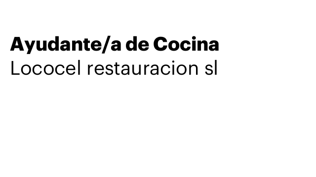 Ayudante/a de Cocina