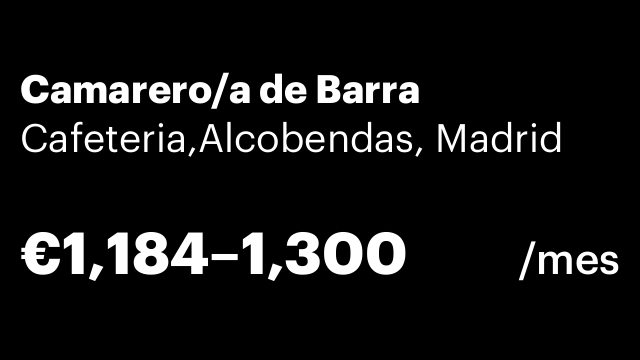 Camarero/a de Barra