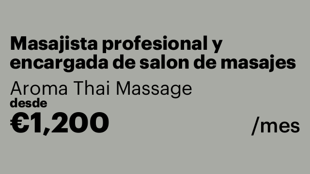 Masajista profesional y encargada de salon de masajes