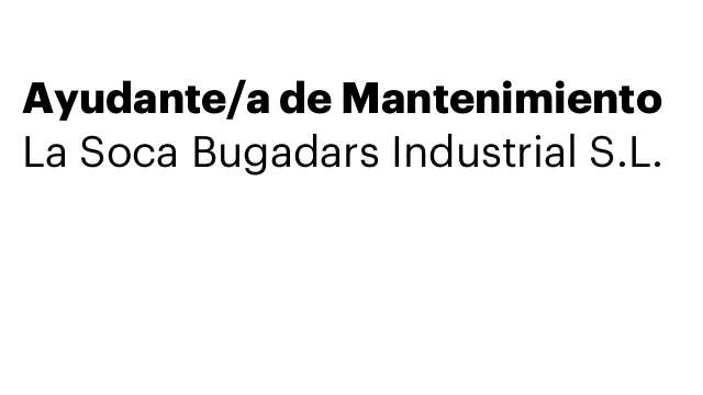 Ayudante/a de Mantenimiento